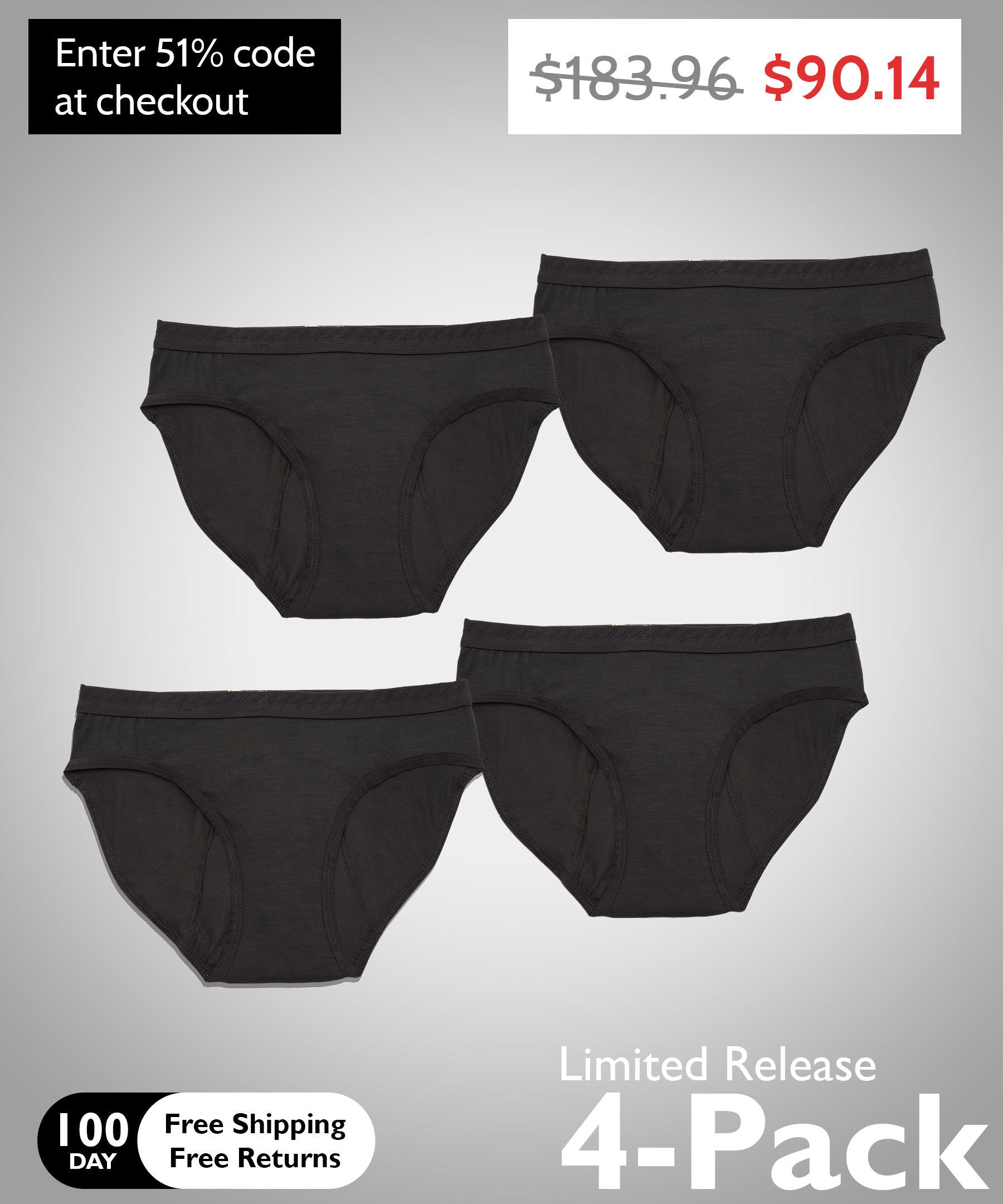 Limited Release 4-Pack Bunji Bikini Regular Heavy